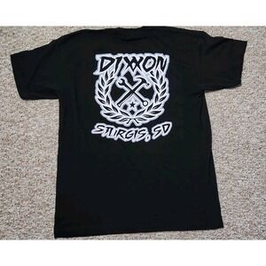 Dixxon Flannel Co Gray Sketchy Crest Sturgis T Shirt Mens XL Black Short Sleeve